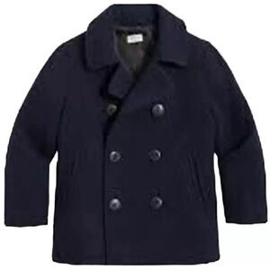 J crew, crew cuts boys size 6-7 navy wool, lined peacoat, EUC
